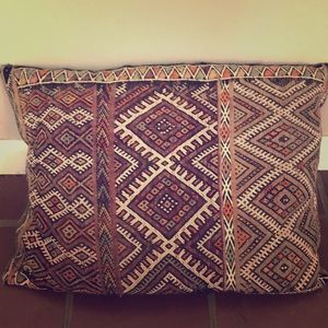 Vintage Moroccan Throw Pillow Woven Boho
